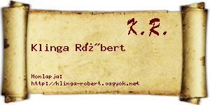 Klinga Róbert névjegykártya