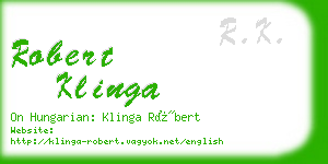 robert klinga business card